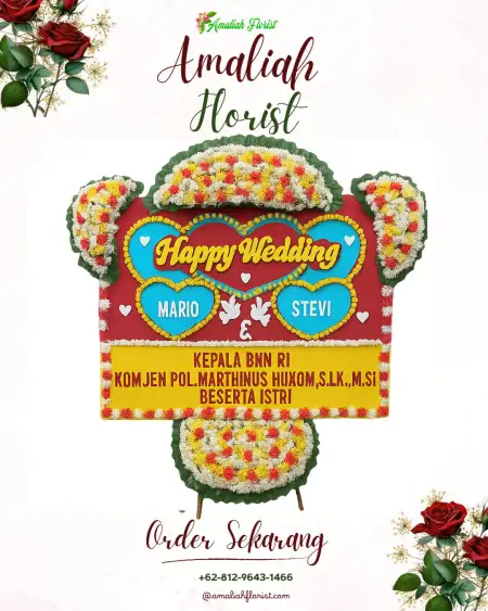 Papan Bunga Pernikahan Perning